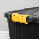 60L Heavy Duty Lockable & Stackable Storage Tub Chest with Clips in Black