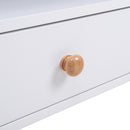 Livingandhome Wooden 1-Drawer Bedside Table Nightstand with a Shelf