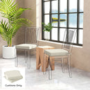 Outsunny Outdoor Chair Seat Cushions Set of 2, Garden Chair Cushions, Cream