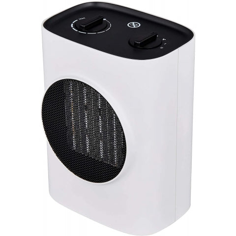 MYLEK Fan Heater Ceramic PTC 1.5kW 2 Heat Settings Tip Over Protection Adjustable Thermostat