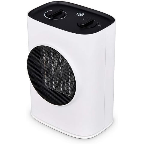 MYLEK Fan Heater Oscillating 1.8kW Ceramic PTC 2 Heat Settings Produces Warm Air Adjustable Thermostat