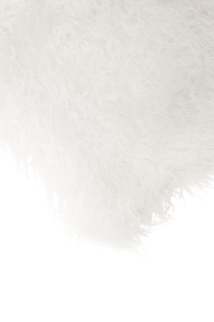 Bosie Mongolian Fur White Square Cushion