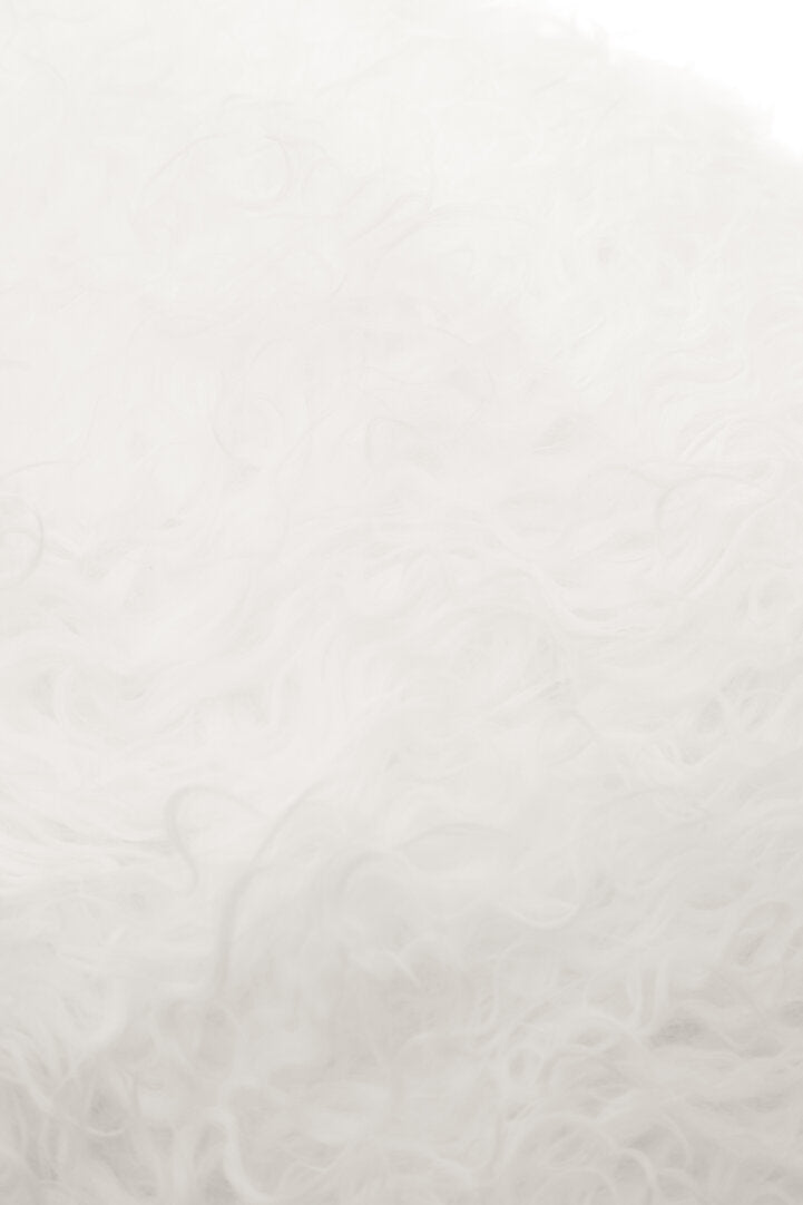 Bosie Mongolian Fur White Square Cushion