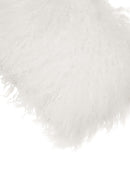 Bosie Mongolian Fur White Rectangular Cushion