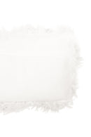 Bosie Mongolian Fur White Rectangular Cushion