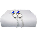 GlamHaus Electric Blanket - Fitted Mattress Bed Cover - White Diamond Quilted - Settings For Feet And Body, Timer