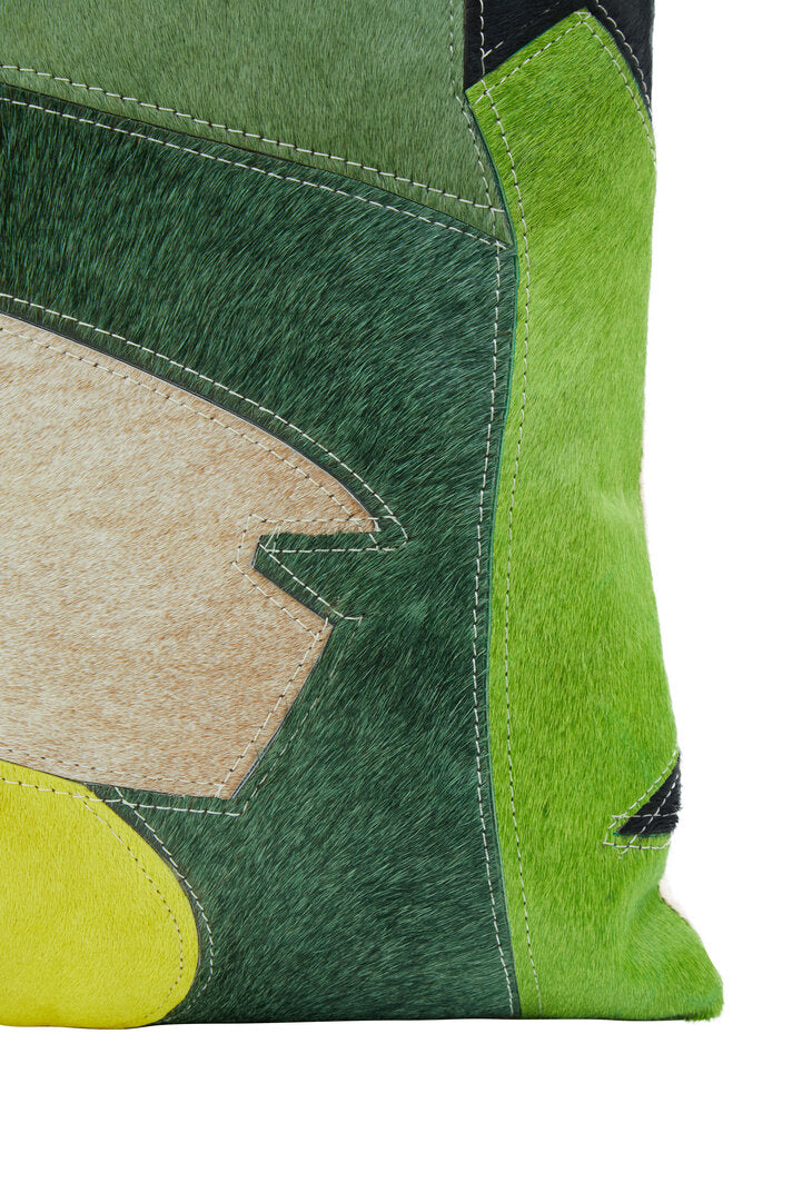 Bosie Safira Botanical Hair on Leather Cushion