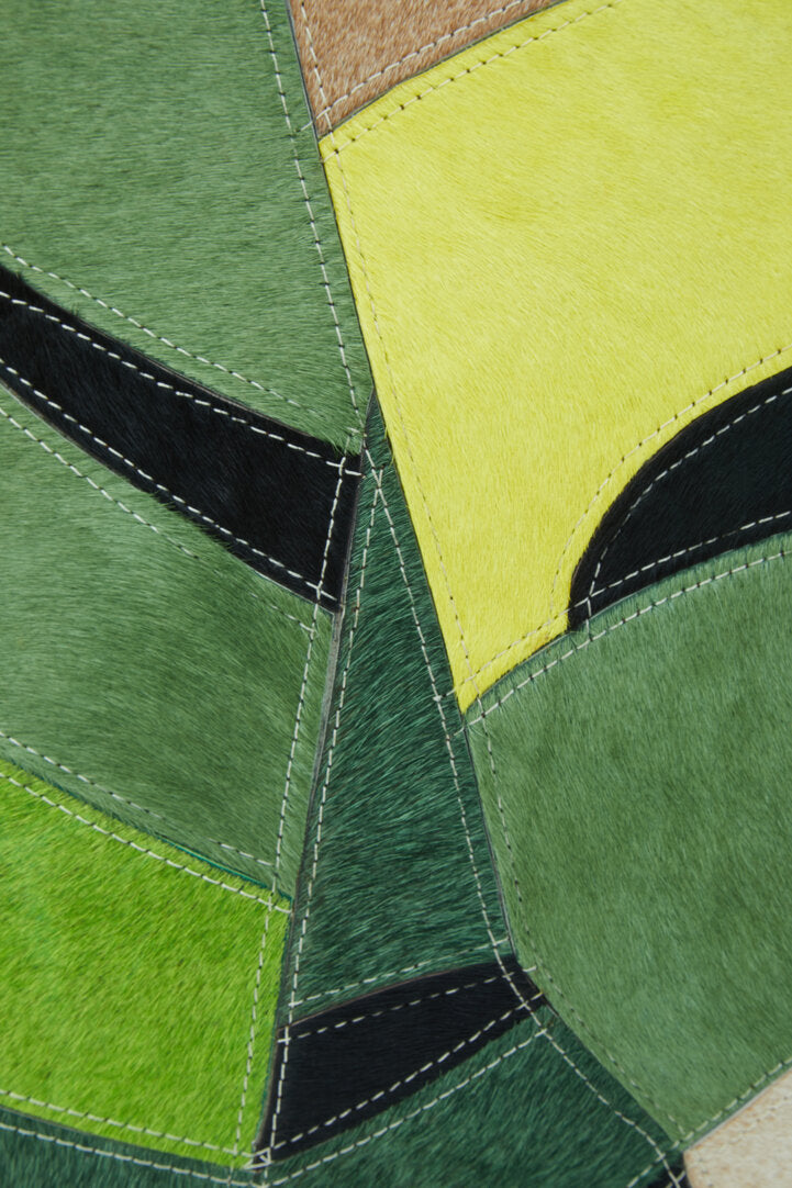 Bosie Safira Botanical Hair on Leather Cushion