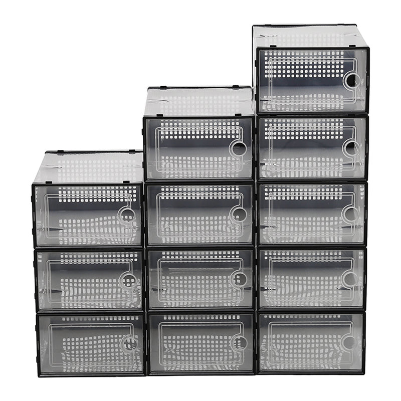 Cottonfy UK 12x Stackable Shoe Storage Box Organiser