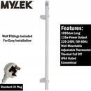 Mylek Tubular Heater 55W 510mm Low Energy Tube Built in Thermostat And Mounting Brackets Greenhouse, Garage, Caravan