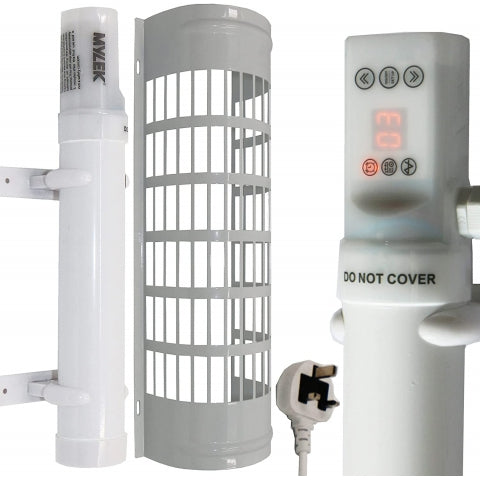 Mylek Tubular Heater 60W - 340mm - Low Energy Tube - Built in Digital Timer Thermal Cut Out - Mounting Brackets Greenhouse, Garage