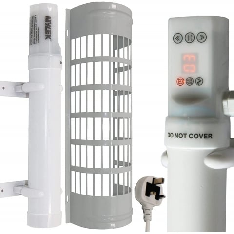 Tubular Heater 60W Low Energy - Tube 34cm And Cage Guard 31cm - Built in Digital Timer