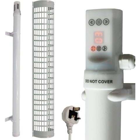 Tubular Heater 60W Low Energy - Tube 34cm And Cage Guard 31cm - Built in Digital Timer