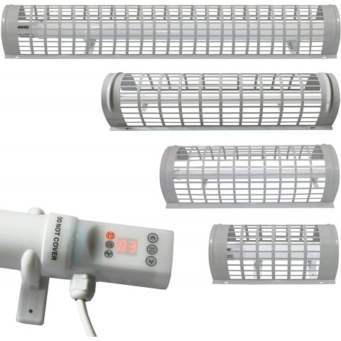 Tubular Heater 60W Low Energy - Tube 34cm And Cage Guard 31cm - Built in Digital Timer
