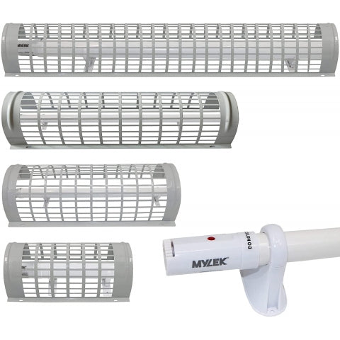 Mylek Tubular Heater 55W 510mm Low Energy Tube Built in Thermostat And Mounting Brackets Greenhouse, Garage, Caravan