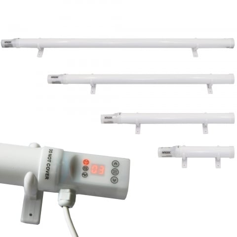 Tubular Heater 60W Low Energy - Tube 34cm And Cage Guard 31cm - Built in Digital Timer