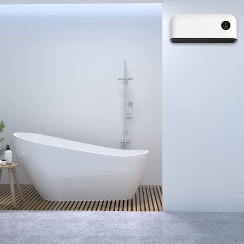 MYLEK Over Door Heater 2000W Wall Mounted Indoor Overdoor Hot Air Downflow Curtain Silver