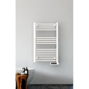Towel Rail Bathroom Heater 500W Vertical Fluid Radiator White Electric 24/7 Timer Eco Low Energy