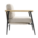 Livingandhome Metal and Wood Frame Linen Armchair