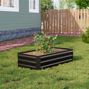 Livingandhome Galvanized Steel Raised Garden Bed Planter Box