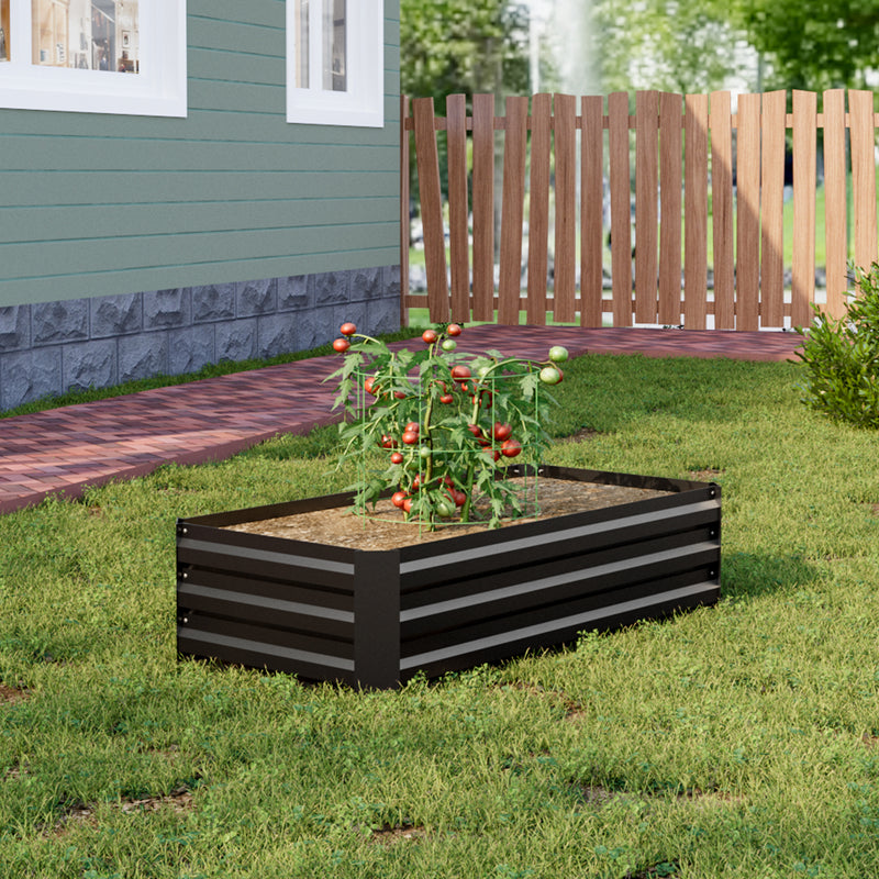 Livingandhome Galvanized Steel Raised Garden Bed Planter Box