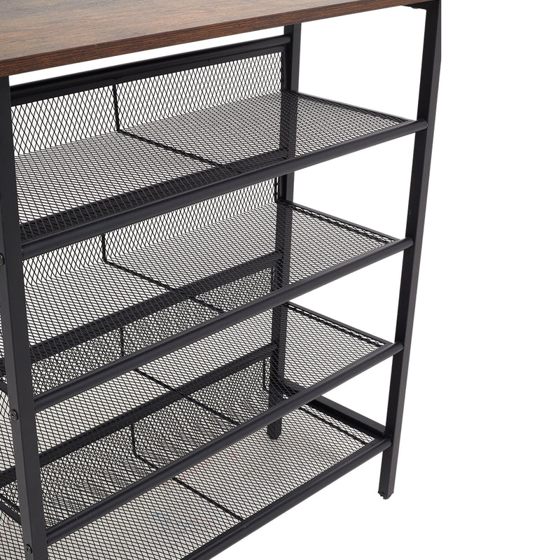 Livingandhome Direct 5-Tier Mesh Shelves Shoe Rack
