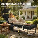Outsunny Folding Sun Lounger, Sunbed With Canopy, Black