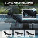 Outsunny Folding Sun Lounger, Sunbed With Canopy, Black