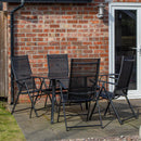 Outdoor 4 Person Rectangular Glass Top Garden Dining Table Chairs Set