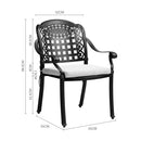 Breeins Set Of 2 Outdoor Garden Chairs With Cushions Cast Aluminum