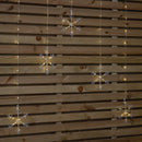 1.2m Battery Operated Snowflake Christmas Curtain Lights With 147 Warm White LEDs