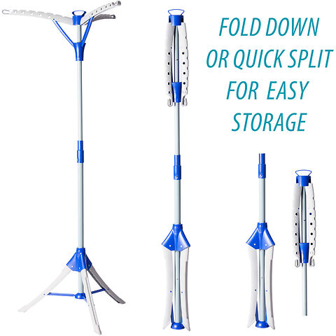 Homefront Clothes Rail Airer Drier, Portable Clothes Horse Hanger Rotary Tripod Design, Folds Flat for Storage, Easy Setup