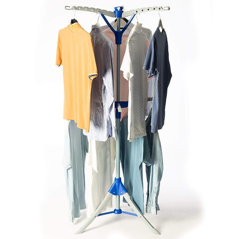 Homefront Clothes Rail Airer Drier Two Tier, Portable Clothes Horse Hanger Rotary Tripod Design, Folds Flat for Storage