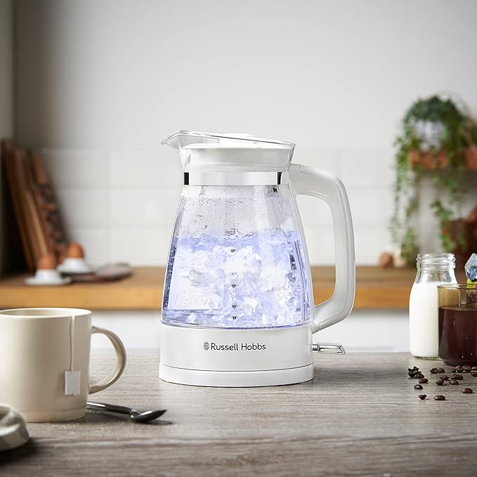 Russell Hobbs Classic 1.7l 3kw Glass Kettle - White