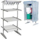 GlamHaus Digital Electric Clothes Airer Heated Drying Rack- 4-Tier Extendable Dryer With Cover 300w