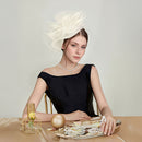 Beige-white Vintage Fashion Fascinator