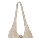 Modishion Almond Beige Knitted Shoulder Bag Hollow Tote Bag Handbag