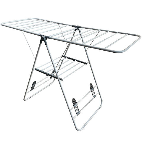 Homefront Clothes Airer Dryer - Lightweight & Foldable Design - Adjustable Side Wings & Fitted Shoe Racks