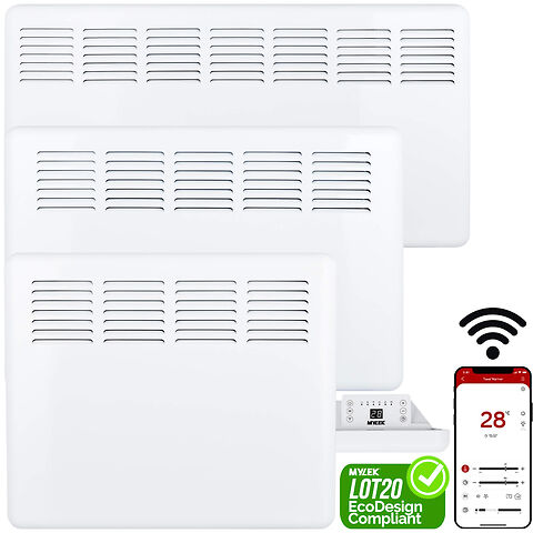 MYLEK Panel Heater Eco Smart WiFi App Radiator Electric Low Energy with Timer and Thermostat