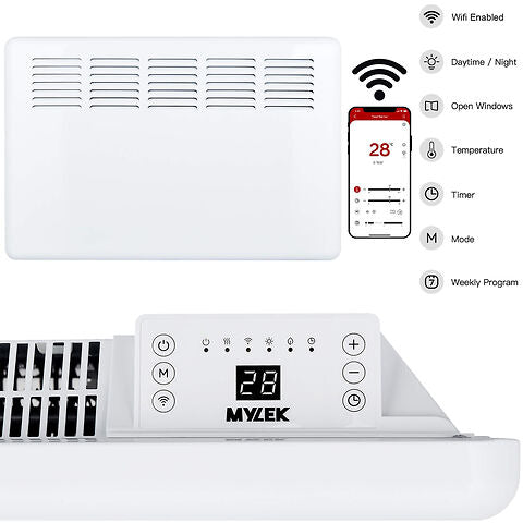 MYLEK Panel Heater Eco Smart WiFi App Radiator Electric Low Energy with Timer and Thermostat