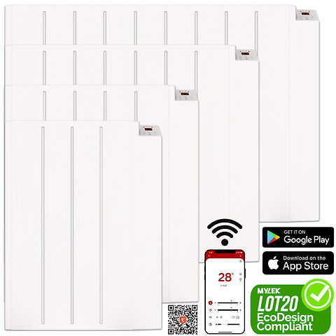MYLEK Electric Radiator Panel Heater WIFI Smart APP Eco Bathroom Safe Wall Mounted Timer Thermostat