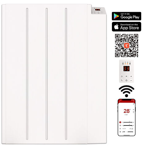 MYLEK Electric Radiator Panel Heater WIFI Smart APP Eco Bathroom Safe Wall Mounted Timer Thermostat