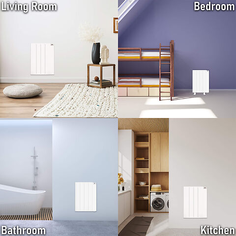 MYLEK Electric Radiator Panel Heater WIFI Smart APP Eco Bathroom Safe Wall Mounted Timer Thermostat