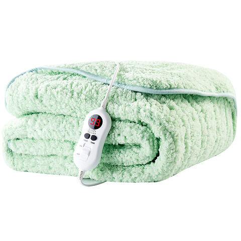 Cozy Night Electric Heated Throw Blanket - 9 Heat Settings & 9 Timer Settings Machine Washable - Luxurious Sherpa Fleece Sand