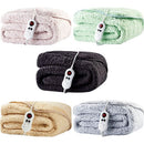 Cozy Night Electric Heated Throw Blanket - 9 Heat Settings & 9 Timer Settings Machine Washable - Luxurious Sherpa Fleece Grey