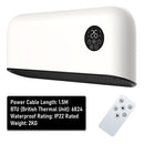 MYLEK Over Door Heater 2000W Wall Mounted Indoor Overdoor Hot Air Downflow Curtain Silver