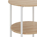 Livingandhome Small Round Coffee Table with 2 Tier