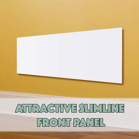 MYLEK Panel Space Heater White Low Level 1KW Eco, Smart and WiFi App Slimline Low Energy - Wall Mounted, Bathroom IPX4