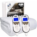 GlamHaus Electric Blanket - Fitted Mattress Bed Cover - White Diamond Quilted - Settings For Feet And Body, Timer