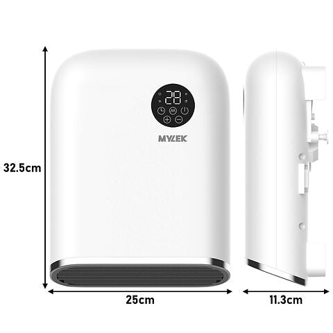 MYLEK Bathroom Heater 2KW Downflow With Thermostat, LED Display And Timer